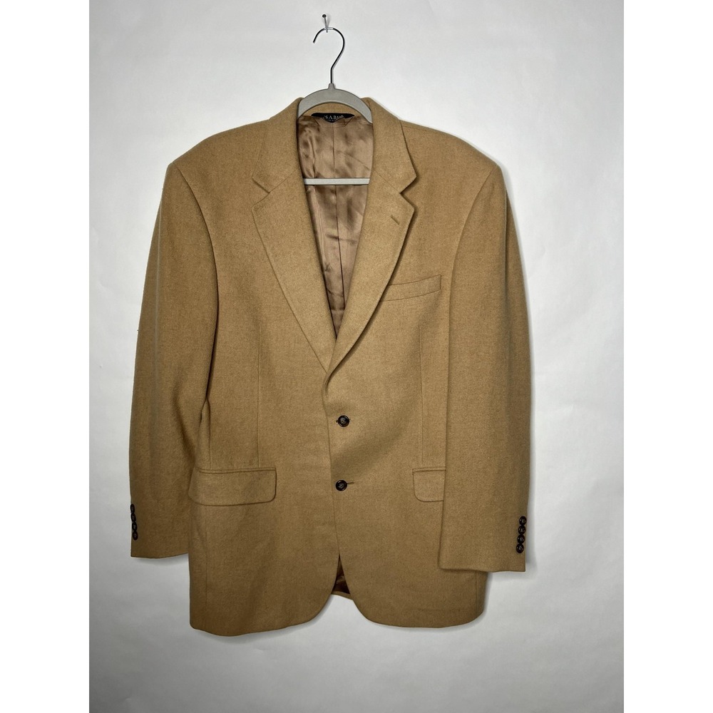 Jos. A. Bank Blazer Mens 42 Long Camel Hair Sport Coat Beige Two Button Jacket
